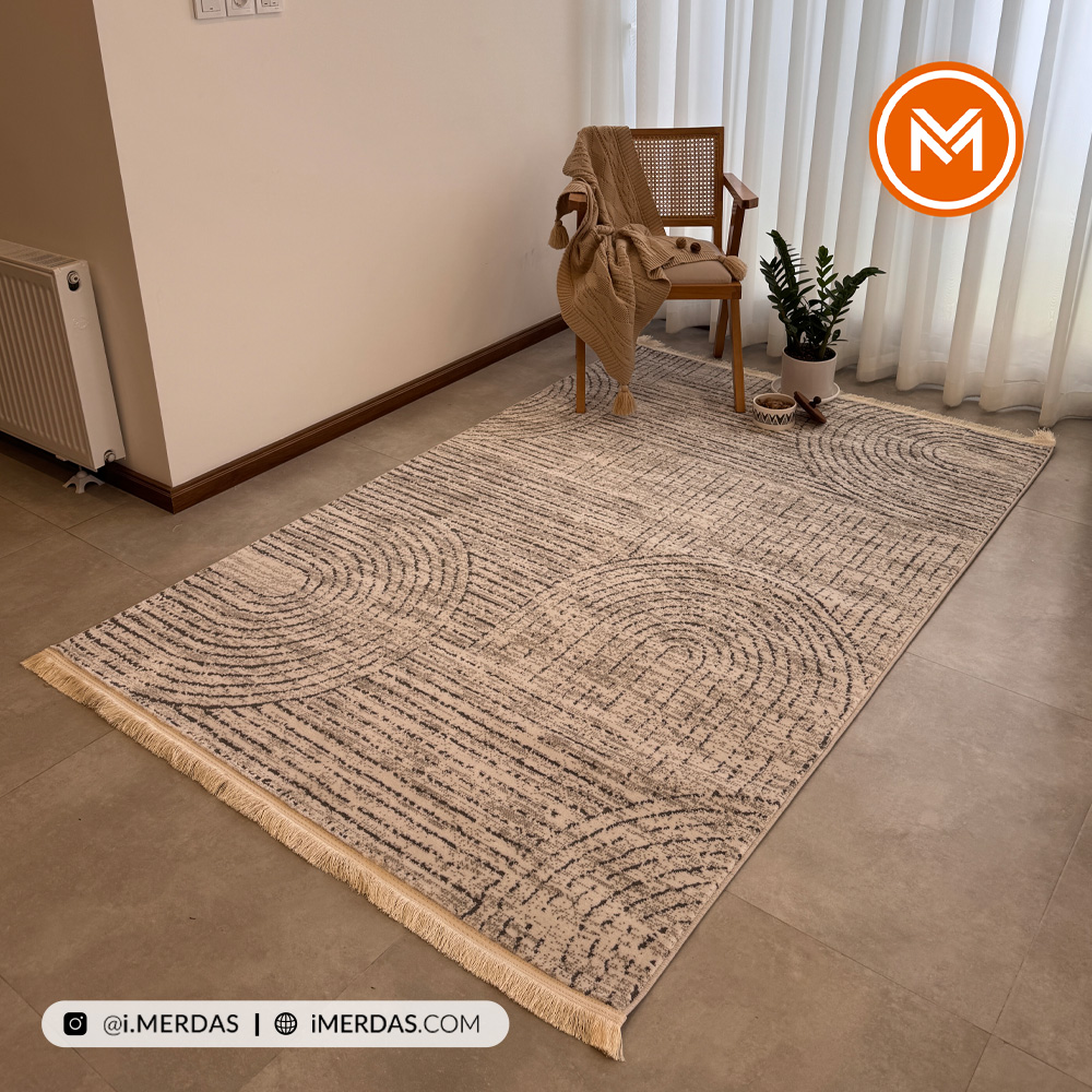 فرش مراکشی کد 41338 زمینه کرم نقره ای
